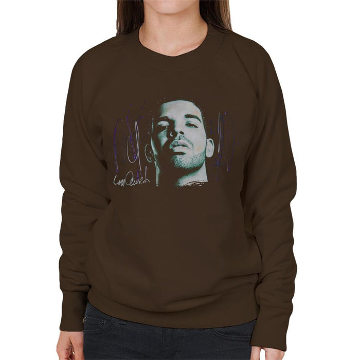 Sidney Maurer Original Portrait Of Drake OVOXO Womens Sweatshirt - Womens Sweatshirt