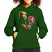 Sidney Maurer Original Portrait Of George Foreman Kids Hooded Sweatshirt - X-Small (3-4 yrs) / Bottle Green - Kids Boys Hooded Sweatshirt