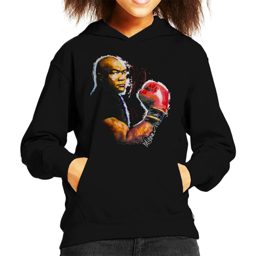 Sidney Maurer Original Portrait Of George Foreman Kids Hooded Sweatshirt - Kids Boys Hooded Sweatshirt