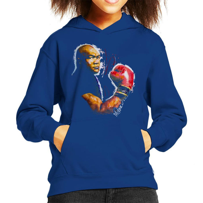 Sidney Maurer Original Portrait Of George Foreman Kids Hooded Sweatshirt - Kids Boys Hooded Sweatshirt