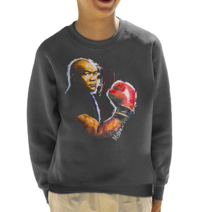 Sidney Maurer Original Portrait Of George Foreman Kids Sweatshirt - Kids Boys Sweatshirt