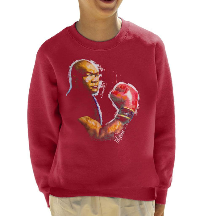 Sidney Maurer Original Portrait Of George Foreman Kids Sweatshirt - Kids Boys Sweatshirt