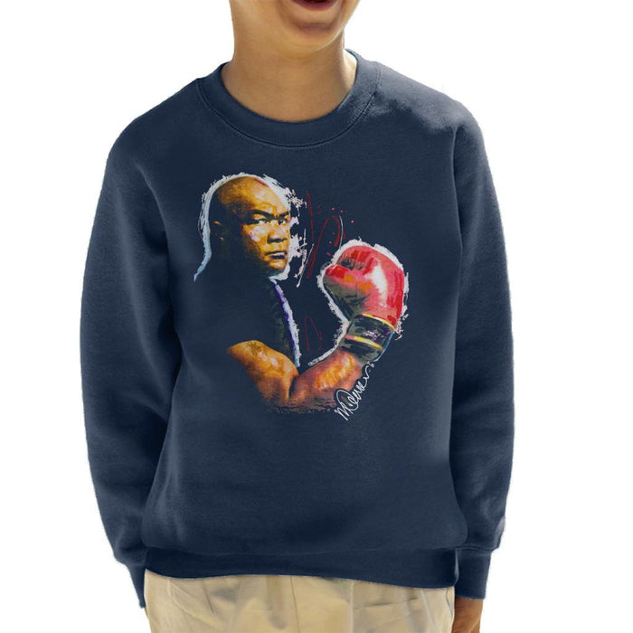 Sidney Maurer Original Portrait Of George Foreman Kids Sweatshirt - Kids Boys Sweatshirt