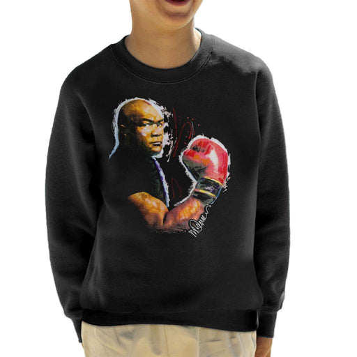 Sidney Maurer Original Portrait Of George Foreman Kids Sweatshirt - Kids Boys Sweatshirt