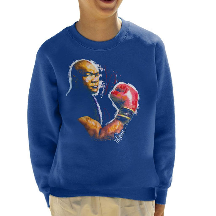 Sidney Maurer Original Portrait Of George Foreman Kids Sweatshirt - Kids Boys Sweatshirt