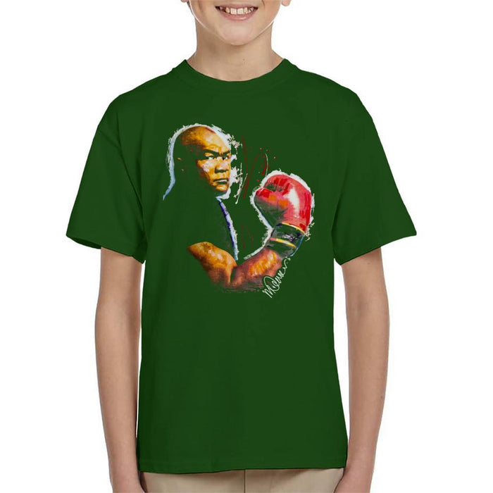Sidney Maurer Original Portrait Of George Foreman Kids T-Shirt - Kids Boys T-Shirt