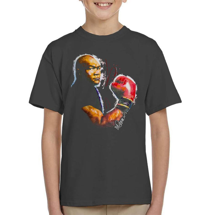 Sidney Maurer Original Portrait Of George Foreman Kids T-Shirt - Kids Boys T-Shirt