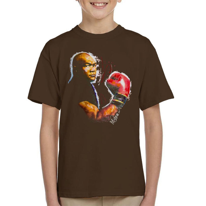 Sidney Maurer Original Portrait Of George Foreman Kids T-Shirt - Kids Boys T-Shirt