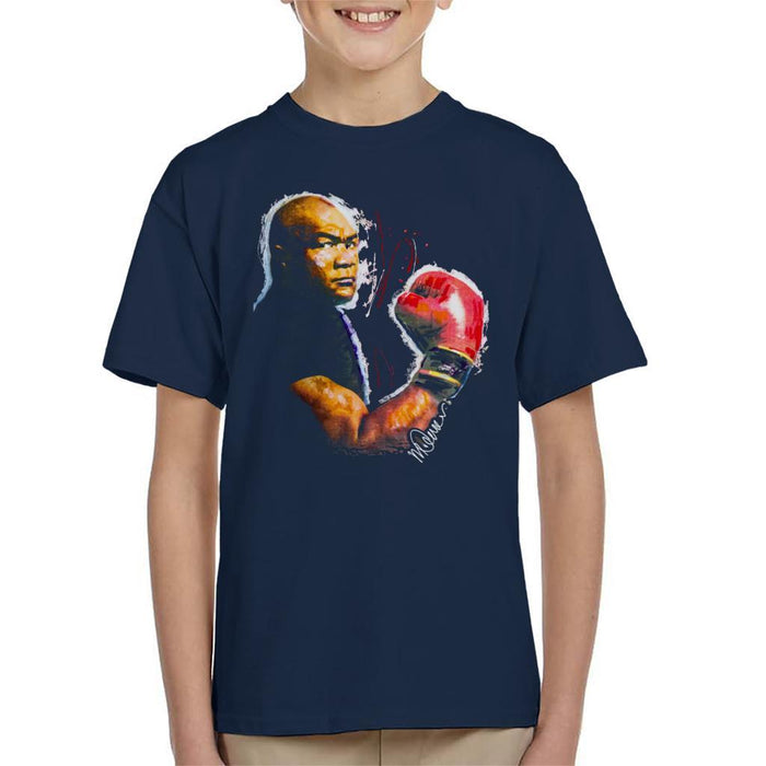 Sidney Maurer Original Portrait Of George Foreman Kids T-Shirt - Kids Boys T-Shirt