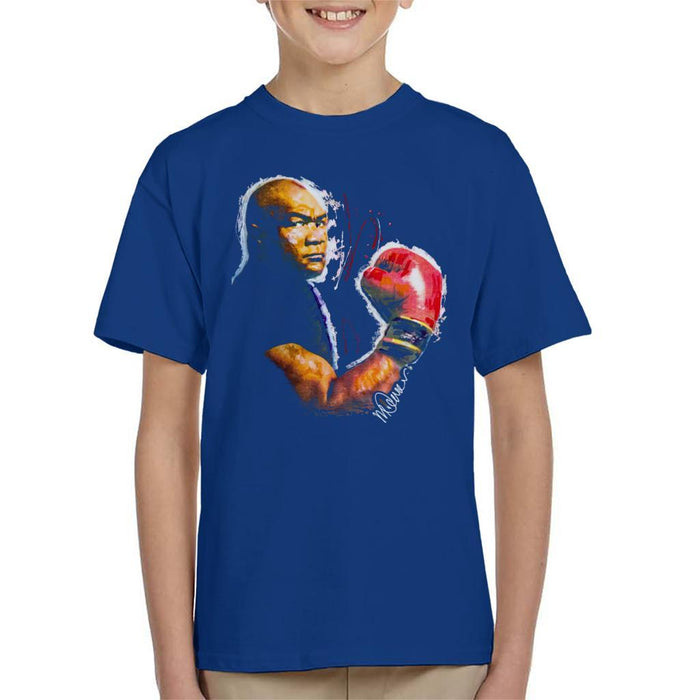 Sidney Maurer Original Portrait Of George Foreman Kids T-Shirt - Kids Boys T-Shirt