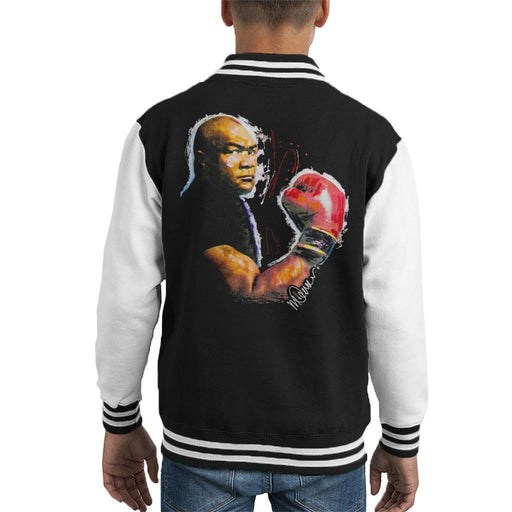 Sidney Maurer Original Portrait Of George Foreman Kids Varsity Jacket - Kids Boys Varsity Jacket
