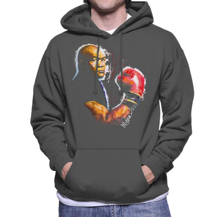 Sidney Maurer Original Portrait Of George Foreman Mens Hooded Sweatshirt - Mens Hooded Sweatshirt