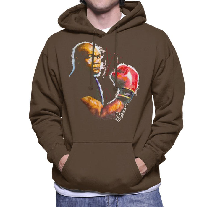 Sidney Maurer Original Portrait Of George Foreman Mens Hooded Sweatshirt - Mens Hooded Sweatshirt
