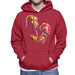 Sidney Maurer Original Portrait Of George Foreman Mens Hooded Sweatshirt - Small / Cherry Red - Mens Hooded Sweatshirt