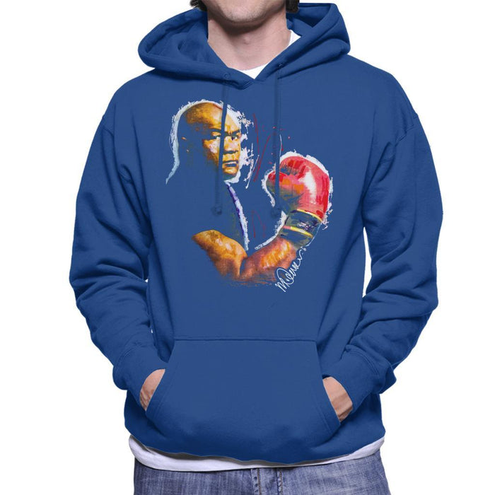 Sidney Maurer Original Portrait Of George Foreman Mens Hooded Sweatshirt - Mens Hooded Sweatshirt