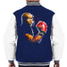 Sidney Maurer Original Portrait Of George Foreman Mens Varsity Jacket - Small / Navy/White - Mens Varsity Jacket