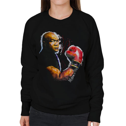 Sidney Maurer Original Portrait Of George Foreman Womens Sweatshirt - Womens Sweatshirt