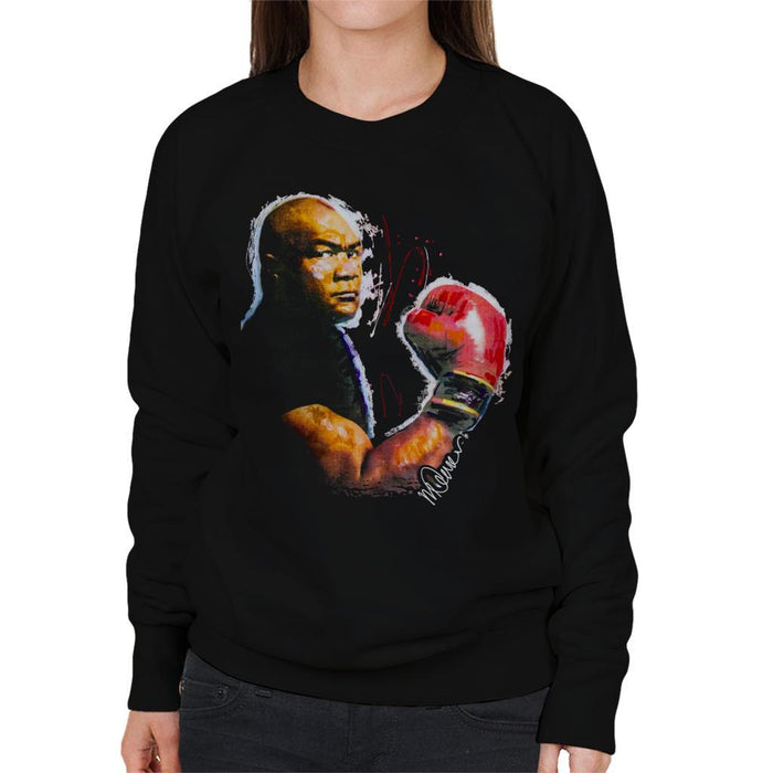 Sidney Maurer Original Portrait Of George Foreman Womens Sweatshirt - Womens Sweatshirt
