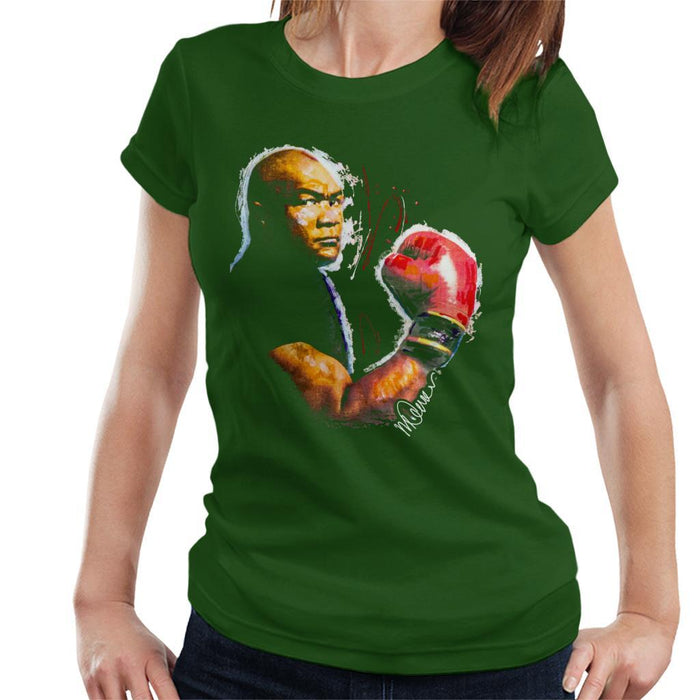 Sidney Maurer Original Portrait Of George Foreman Womens T-Shirt - Womens T-Shirt