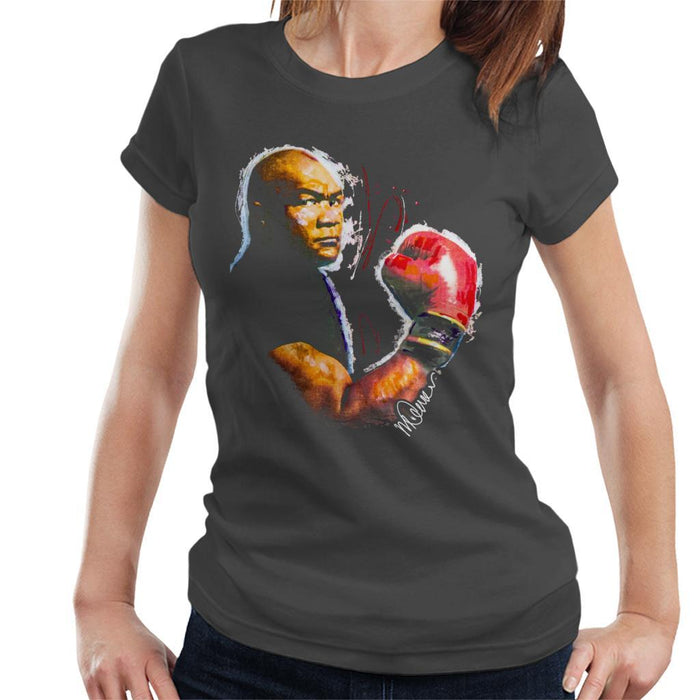 Sidney Maurer Original Portrait Of George Foreman Womens T-Shirt - Womens T-Shirt