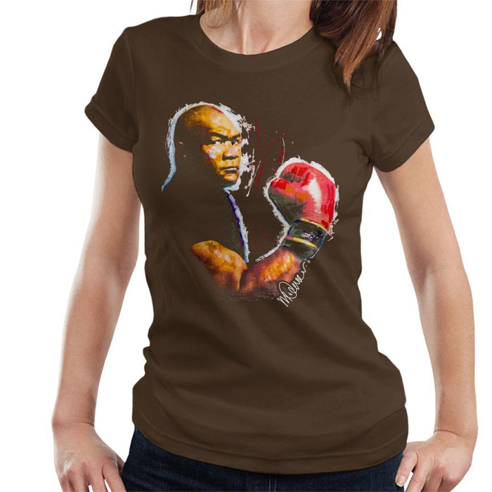 Sidney Maurer Original Portrait Of George Foreman Womens T-Shirt - Womens T-Shirt