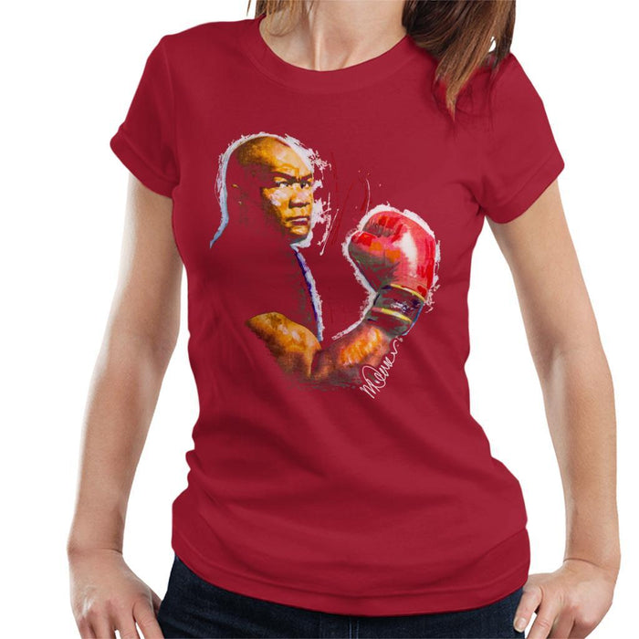 Sidney Maurer Original Portrait Of George Foreman Womens T-Shirt - Womens T-Shirt