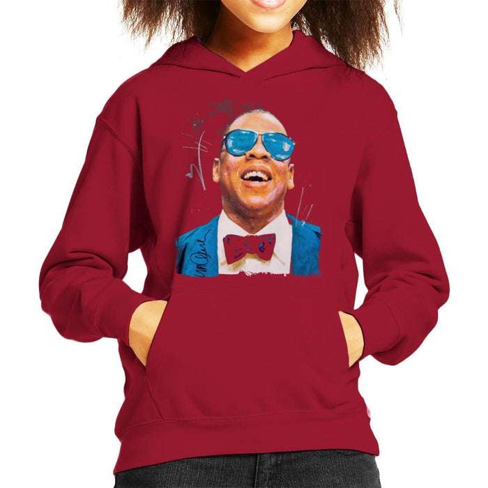 Sidney Maurer Original Portrait Of Jay Z Blue Tux Kids Hooded Sweatshirt - Kids Boys Hooded Sweatshirt