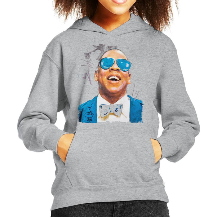 Sidney Maurer Original Portrait Of Jay Z Blue Tux Kids Hooded Sweatshirt - Kids Boys Hooded Sweatshirt