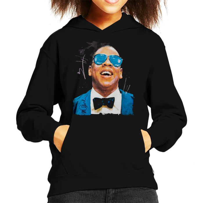 Sidney Maurer Original Portrait Of Jay Z Blue Tux Kids Hooded Sweatshirt - Kids Boys Hooded Sweatshirt