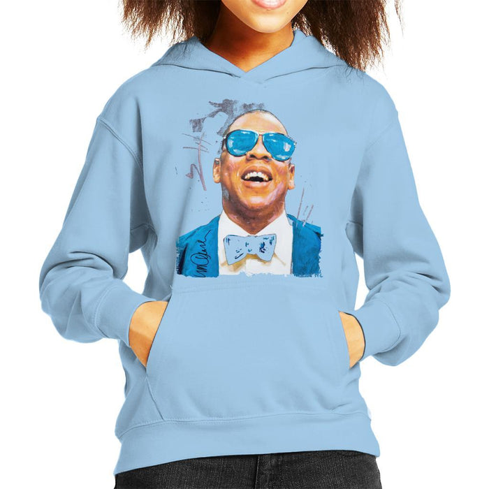 Sidney Maurer Original Portrait Of Jay Z Blue Tux Kids Hooded Sweatshirt - Kids Boys Hooded Sweatshirt