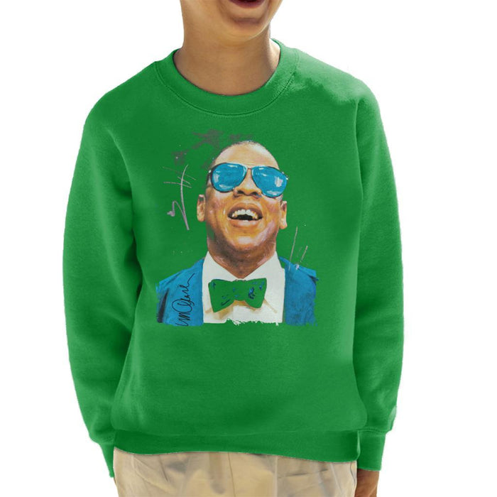 Sidney Maurer Original Portrait Of Jay Z Blue Tux Kids Sweatshirt - Kids Boys Sweatshirt