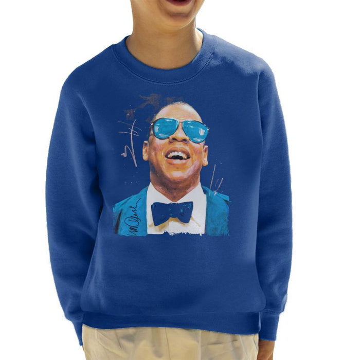 Sidney Maurer Original Portrait Of Jay Z Blue Tux Kids Sweatshirt - Kids Boys Sweatshirt