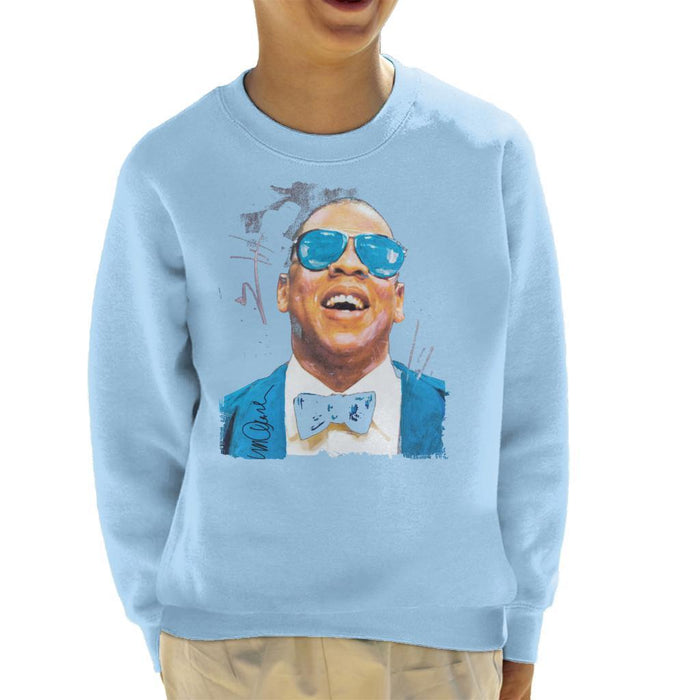 Sidney Maurer Original Portrait Of Jay Z Blue Tux Kids Sweatshirt - Kids Boys Sweatshirt