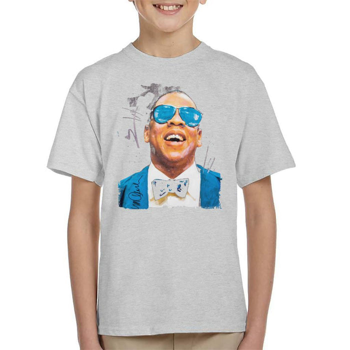 Sidney Maurer Original Portrait Of Jay Z Blue Tux Kids T-Shirt - Kids Boys T-Shirt