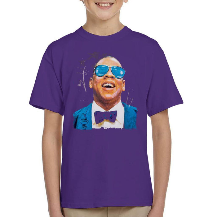 Sidney Maurer Original Portrait Of Jay Z Blue Tux Kids T-Shirt - Kids Boys T-Shirt