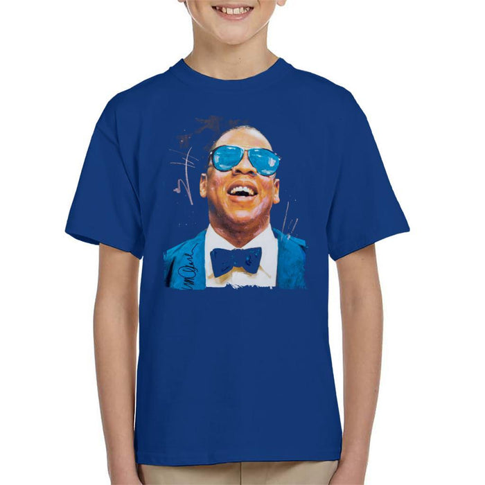 Sidney Maurer Original Portrait Of Jay Z Blue Tux Kids T-Shirt - Kids Boys T-Shirt