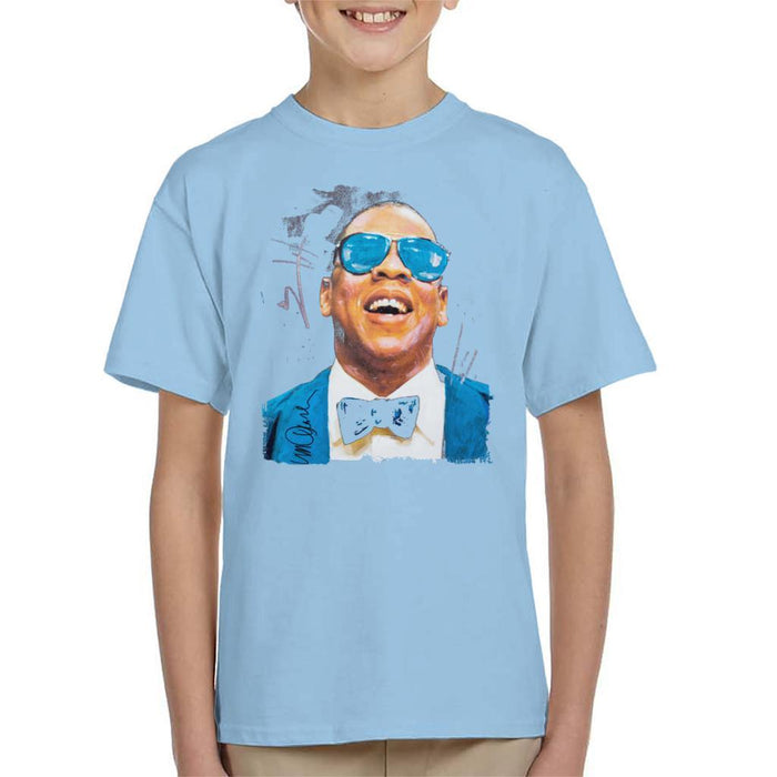 Sidney Maurer Original Portrait Of Jay Z Blue Tux Kids T-Shirt - Kids Boys T-Shirt