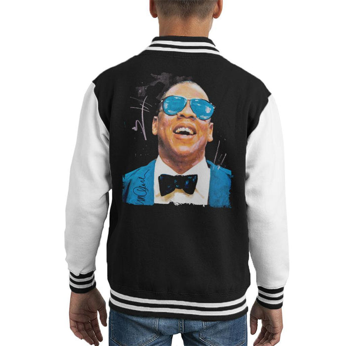 Sidney Maurer Original Portrait Of Jay Z Blue Tux Kids Varsity Jacket - Kids Boys Varsity Jacket