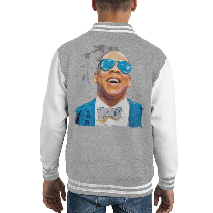 Sidney Maurer Original Portrait Of Jay Z Blue Tux Kids Varsity Jacket - Kids Boys Varsity Jacket