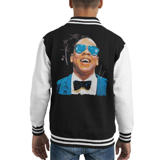 Sidney Maurer Original Portrait Of Jay Z Blue Tux Kids Varsity Jacket - Kids Boys Varsity Jacket