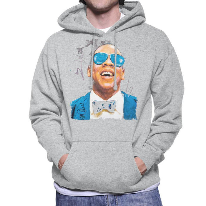 Sidney Maurer Original Portrait Of Jay Z Blue Tux Mens Hooded Sweatshirt - Mens Hooded Sweatshirt