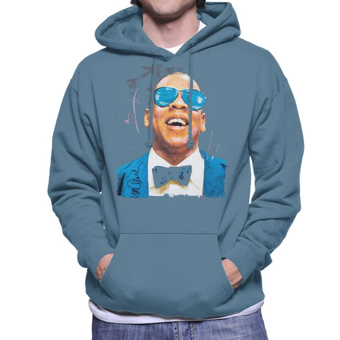 Sidney Maurer Original Portrait Of Jay Z Blue Tux Mens Hooded Sweatshirt - Mens Hooded Sweatshirt