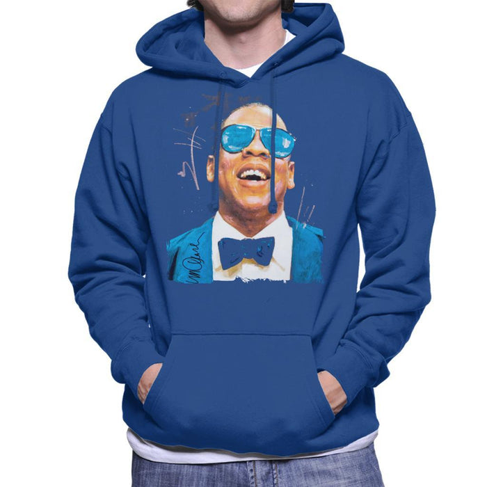 Sidney Maurer Original Portrait Of Jay Z Blue Tux Mens Hooded Sweatshirt - Mens Hooded Sweatshirt