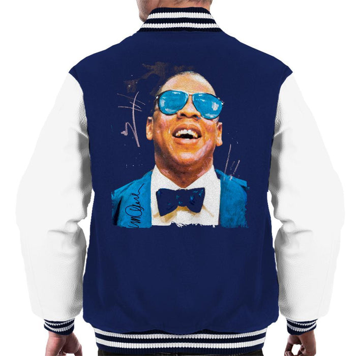 Sidney Maurer Original Portrait Of Jay Z Blue Tux Mens Varsity Jacket - Mens Varsity Jacket