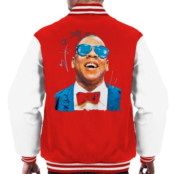 Sidney Maurer Original Portrait Of Jay Z Blue Tux Mens Varsity Jacket - Mens Varsity Jacket