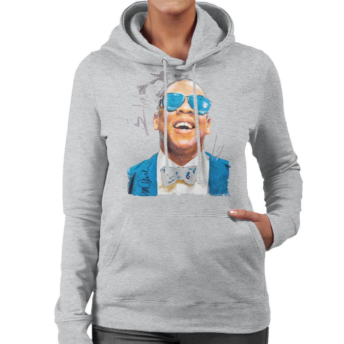 Sidney Maurer Original Portrait Of Jay Z Blue Tux Womens Hooded Sweatshirt - Womens Hooded Sweatshirt