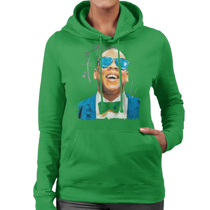 Sidney Maurer Original Portrait Of Jay Z Blue Tux Womens Hooded Sweatshirt - Womens Hooded Sweatshirt