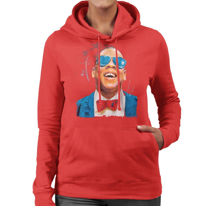 Sidney Maurer Original Portrait Of Jay Z Blue Tux Womens Hooded Sweatshirt - Womens Hooded Sweatshirt