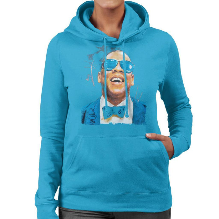 Sidney Maurer Original Portrait Of Jay Z Blue Tux Womens Hooded Sweatshirt - Womens Hooded Sweatshirt