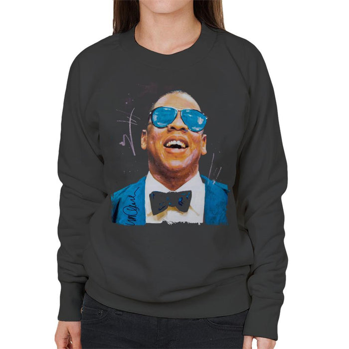 Sidney Maurer Original Portrait Of Jay Z Blue Tux Womens Sweatshirt - Womens Sweatshirt
